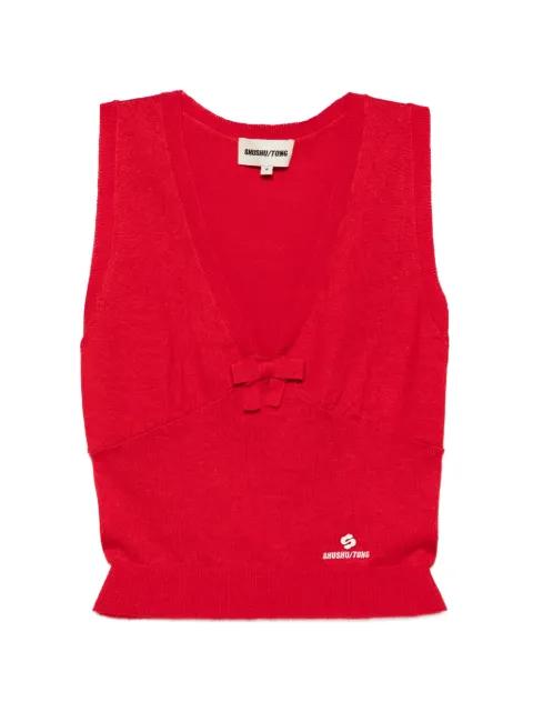 bow-detail knitted top by SHUSHU/TONG