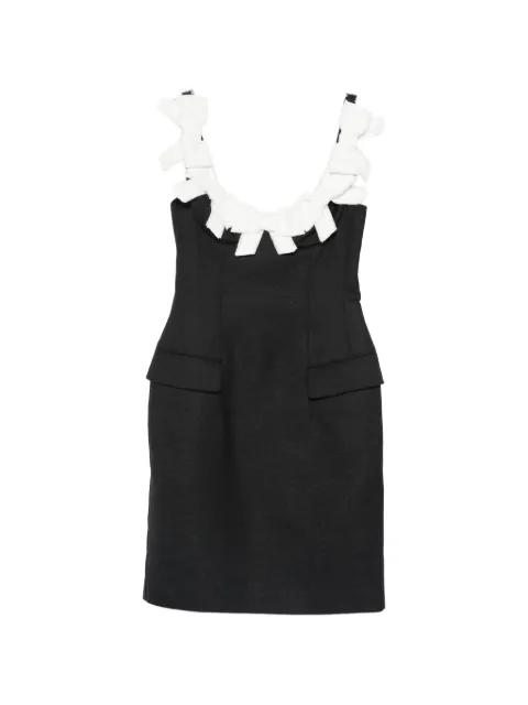 bow-embellished flap-pocket mini dress by SHUSHU/TONG