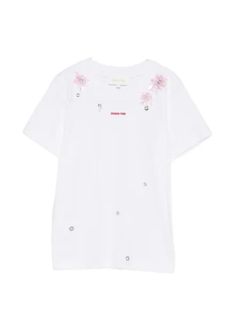 floral appliqué T-shirt by SHUSHU/TONG