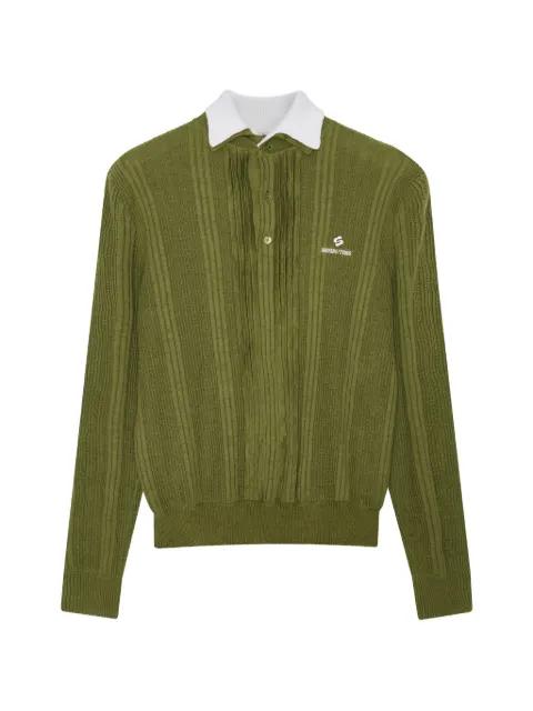 logo-embroidered polo top by SHUSHU/TONG