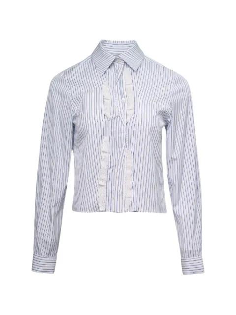 pin-tuck lace-trim blouse by SHUSHU/TONG