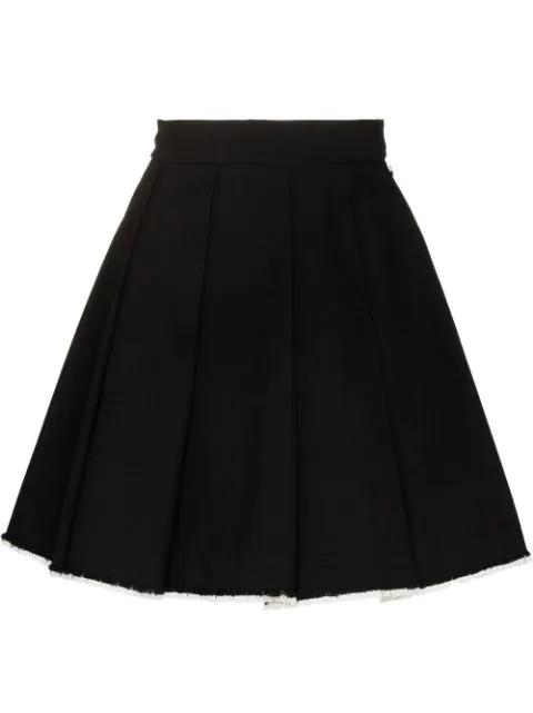 pleated raw-hem skirt by SHUSHU/TONG