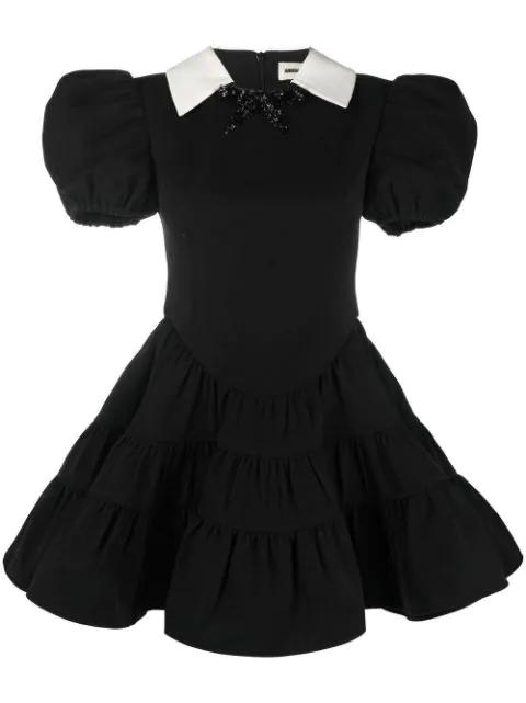 puff-sleeve tiered minidress by SHUSHU/TONG