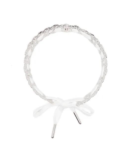 x Yvmin bow-detail lace-trim necklace by SHUSHU/TONG