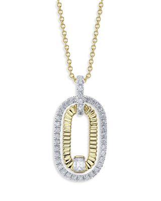 14K Gold Kate Diamond Double Link Pendant Necklace by SHY CREATION