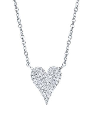 14K Gold Kate Diamond Pav&eacute; Heart Pendant Necklace by SHY CREATION