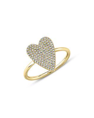 14K Gold Kate Diamond Pav&eacute; Heart Ring by SHY CREATION