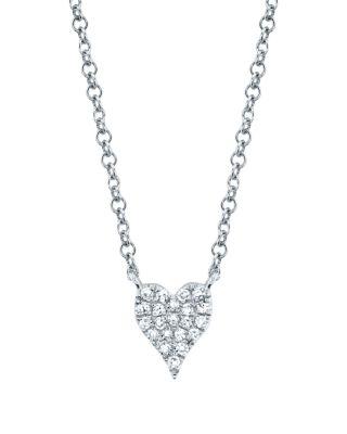 14K Gold Kate Diamond Pav&eacute; Small Heart Pendant Necklace by SHY CREATION