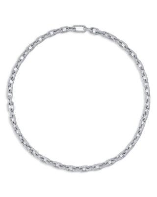14K White Gold Kate Diamond Pav&eacute; Link Necklace by SHY CREATION