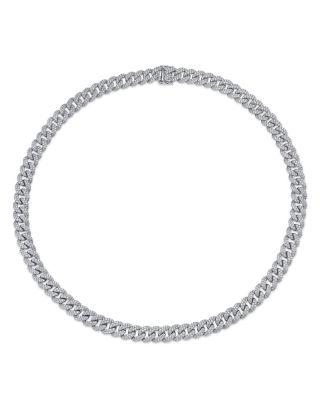 14K White Gold Kate Diamond Pav&eacute; Link Necklace by SHY CREATION