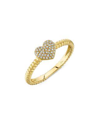 14K Yellow Gold Kate Diamond Heart Ring by SHY CREATION