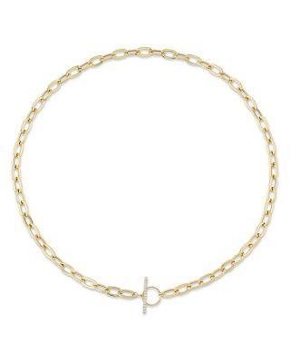 14K Yellow Gold Kate Diamond Paperclip Link Necklace by SHY CREATION