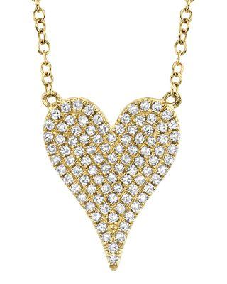 14K Yellow Gold Kate Diamond Pav&eacute; Pendant Necklace by SHY CREATION