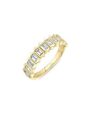 14k Yellow Gold Bailey Diamond Baguette Band by SHY CREATION