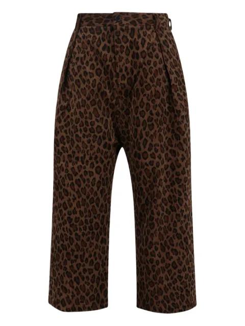 leopard-intarsia trousers by SIBEL SARAL