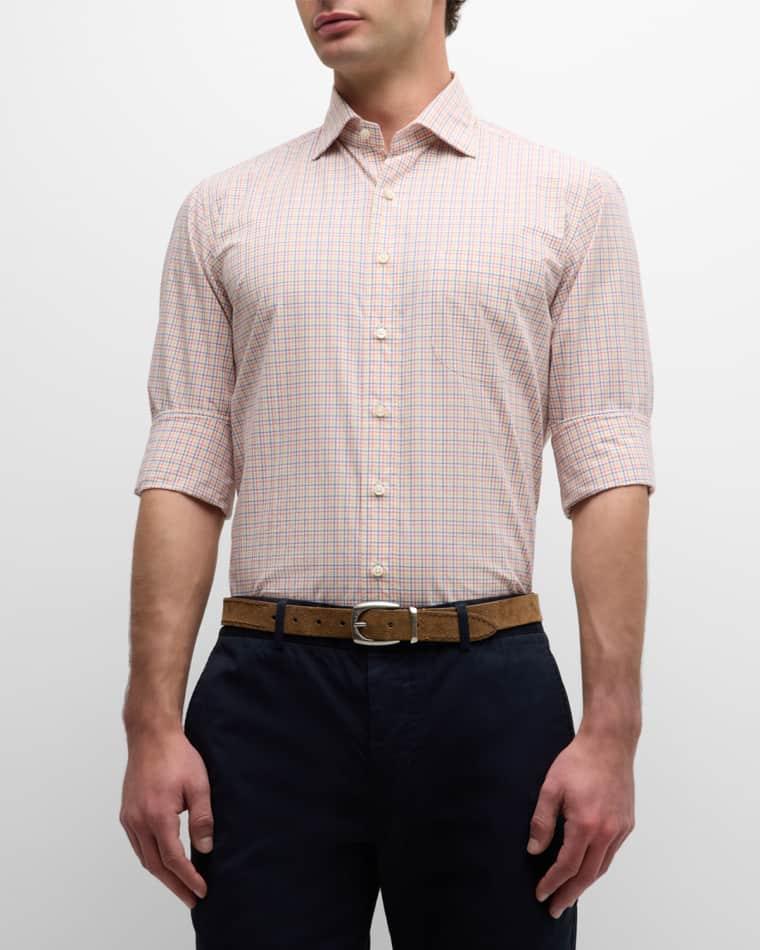 Men's Tattersall Poplin Sport Shirt by SID MASHBURN