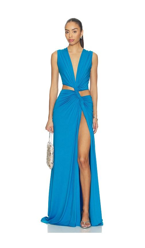 Sid Neigum Triple Loop Knit Dress in Blue by SID NEIGUM