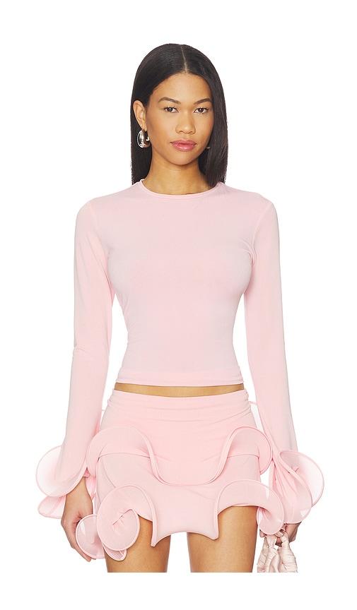 Sid Neigum Wave Sleeve Bamboo Top in Pink by SID NEIGUM