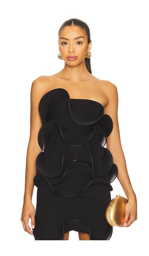 Sid Neigum Wave Tube Top in Black by SID NEIGUM