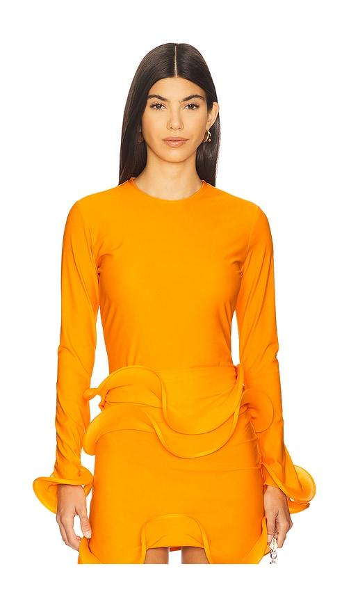 Sid Neigum for FWRD Wave Tube Top in Orange by SID NEIGUM