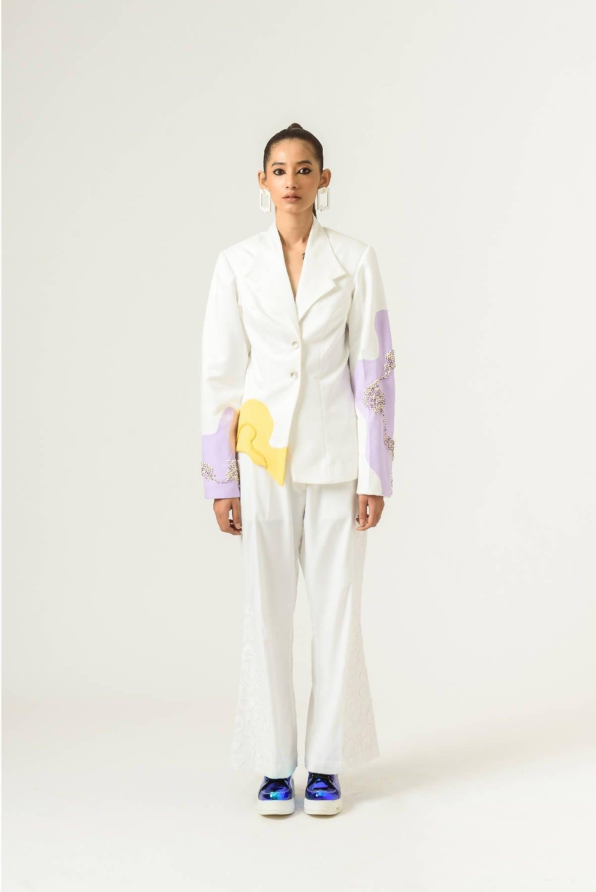 Ivory Lilac Suit Set by SIDDHANT AGRAWAL LABEL