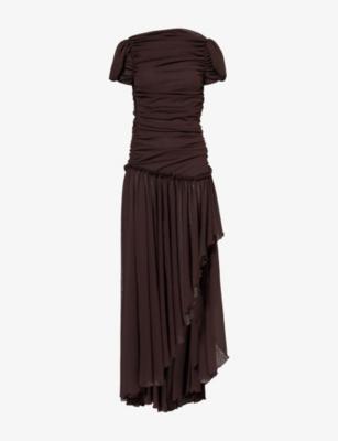 Adeline Ruched Backless Woven Maxi dress by SIEDRES