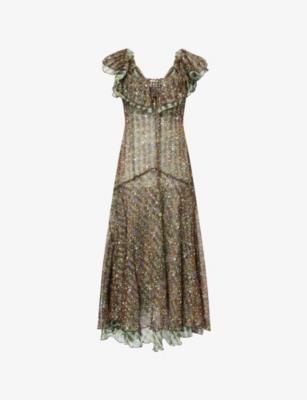 Caenes Floral-Print  Chiffon Midi Dress by SIEDRES