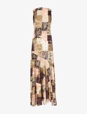 Fens Textured-Pattern Woven Maxi Dress by SIEDRES