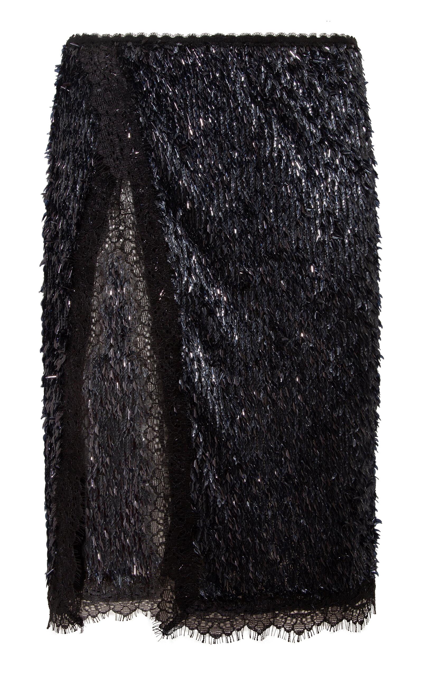 SIEDRÉS Bianca Sequined Lace Midi Skirt - Moda Operandi by SIEDRES