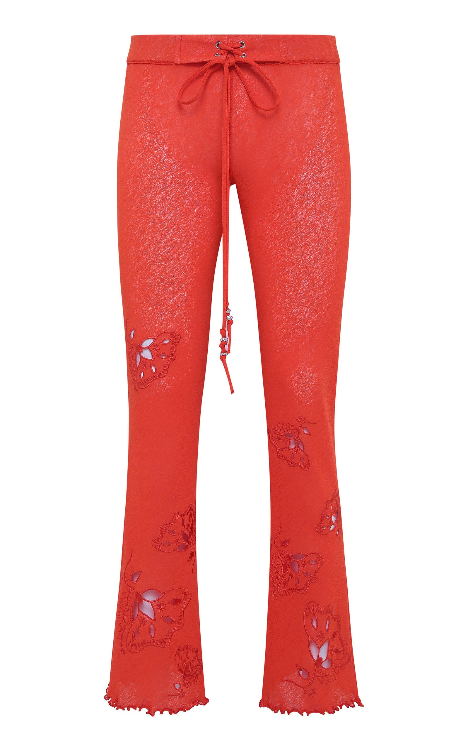 SIEDRÉS Dania Embroidered Mesh Flared Pants - Moda Operandi by SIEDRES