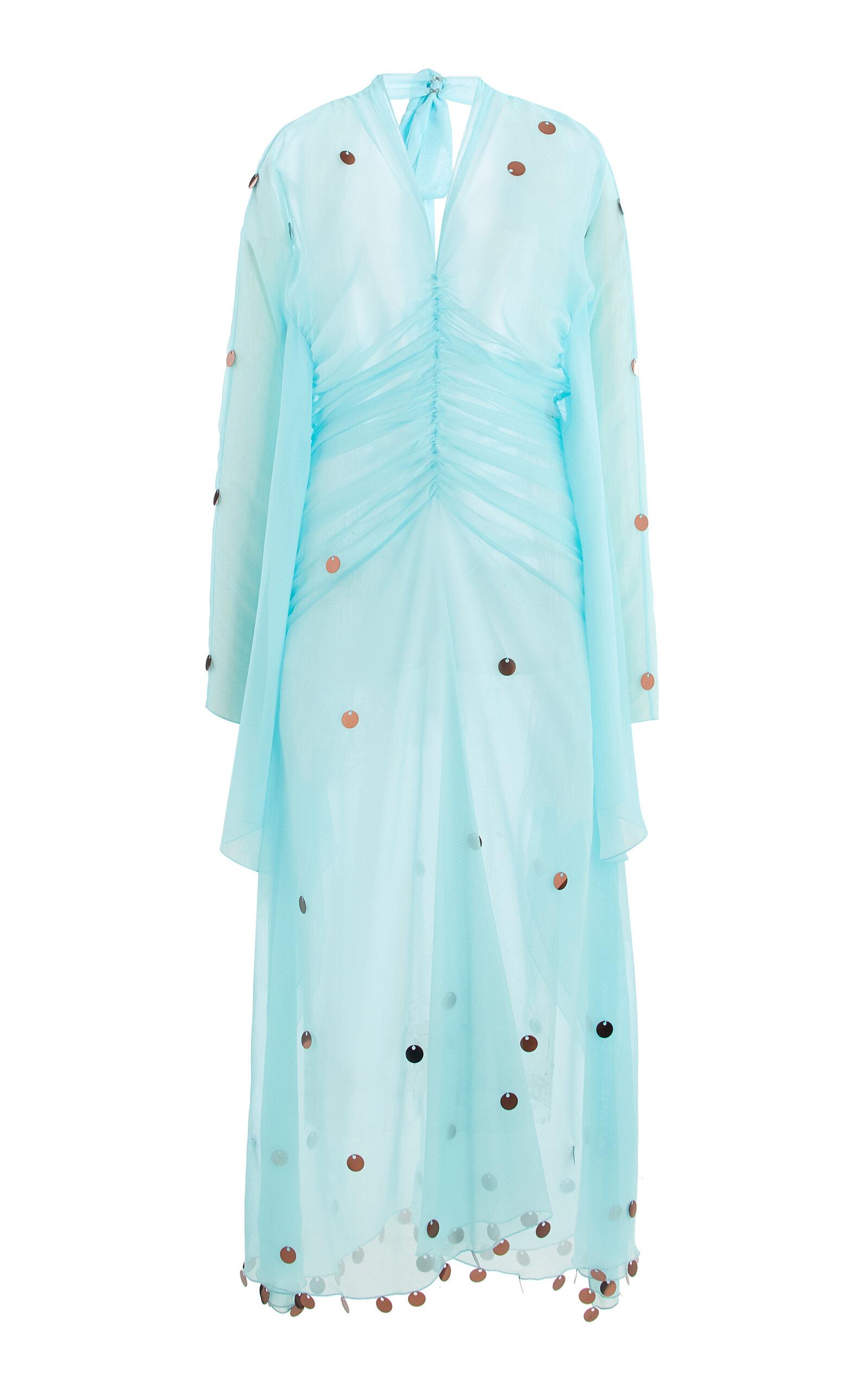 SIEDRÉS Exclusive La Isla Ruched Sequined Chiffon Maxi Dress - Moda Operandi by SIEDRES