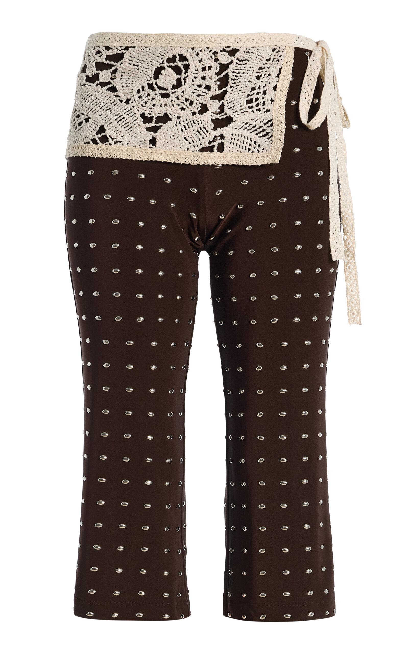 SIEDRÉS Giannaace-Detailed Studded Capri Pants - Moda Operandi by SIEDRES