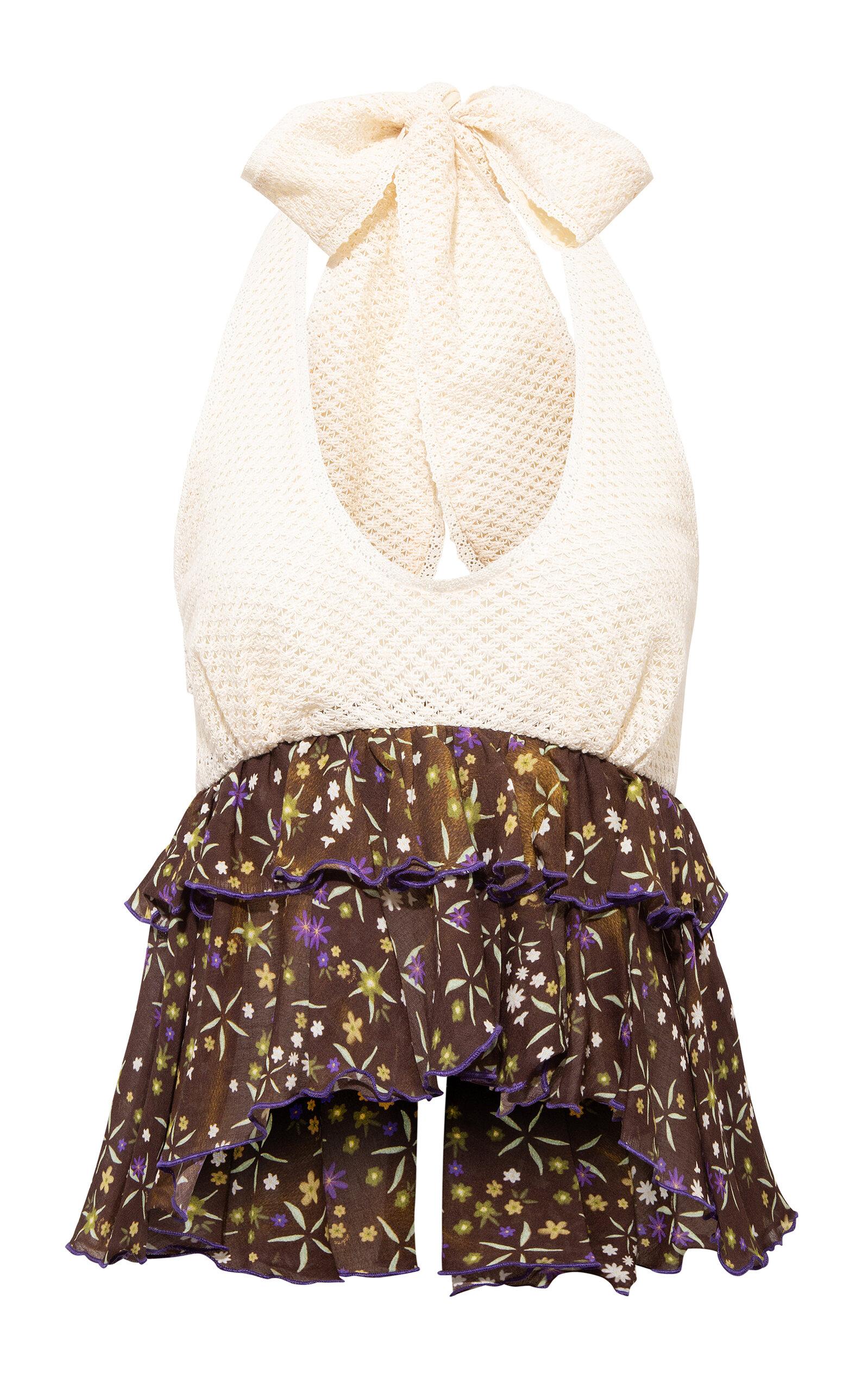 SIEDRÉS Lori Ruffled Lace-Chiffon Top - Moda Operandi by SIEDRES