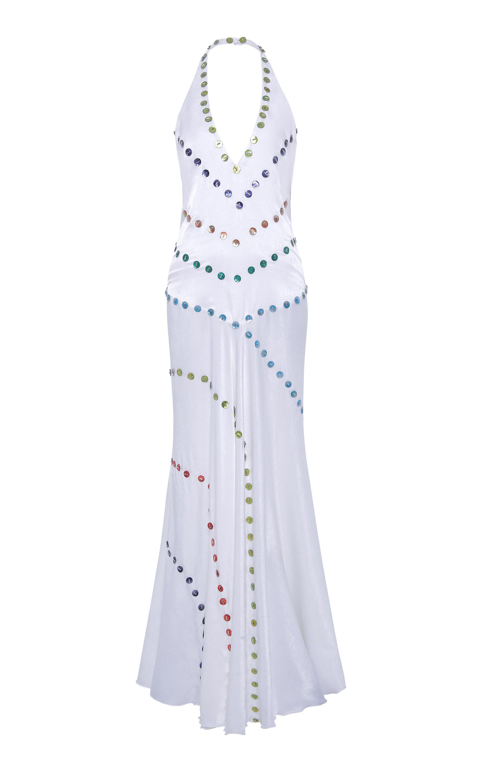 SIEDRÉS Vicka Beaded Satin Maxi Dress - Moda Operandi by SIEDRES