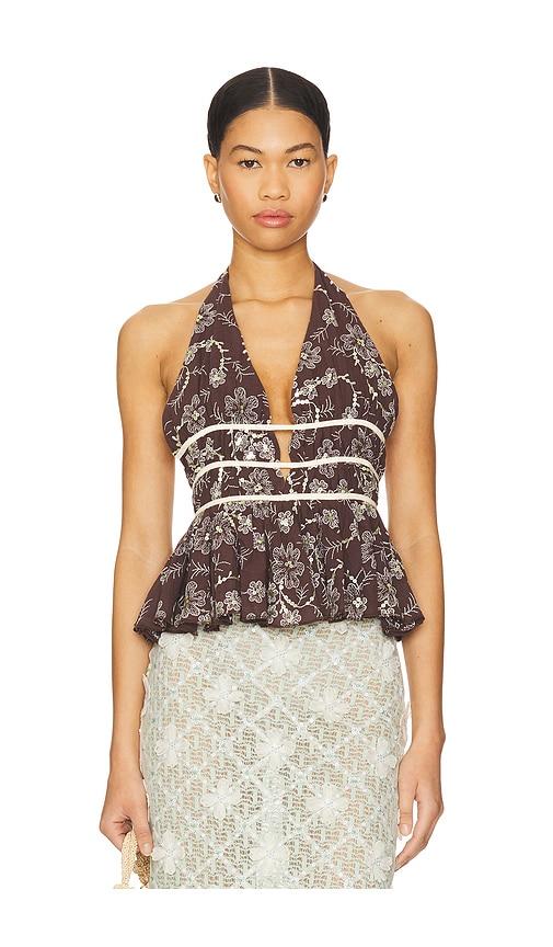 SIEDRES Minila Top in Brown by SIEDRES