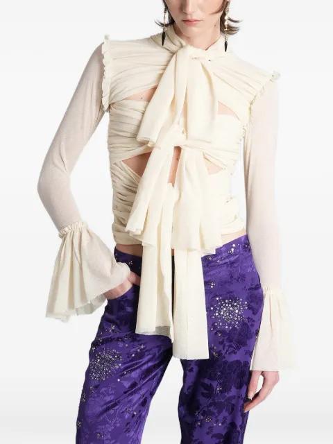 cut-out pussy-bow top by SIEDRES