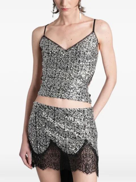sequin-embellished backless top by SIEDRES