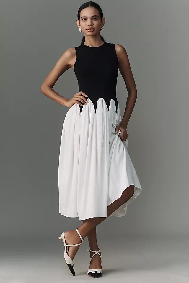 Siempre Michelle Sleeveless Colorblock Midi Dress by SIEMPRE