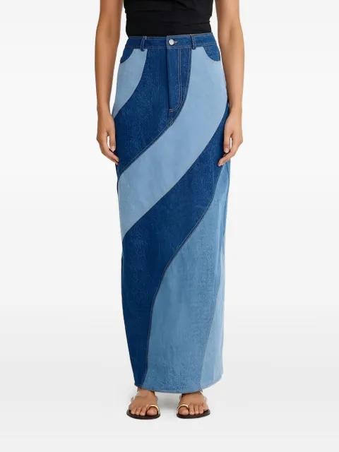 diagonal-panel denim skirt by SIGNIFICANT OTHER