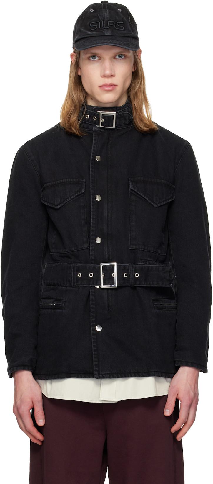 Black Washed Cotton Drill M65 Jacket by SILAS