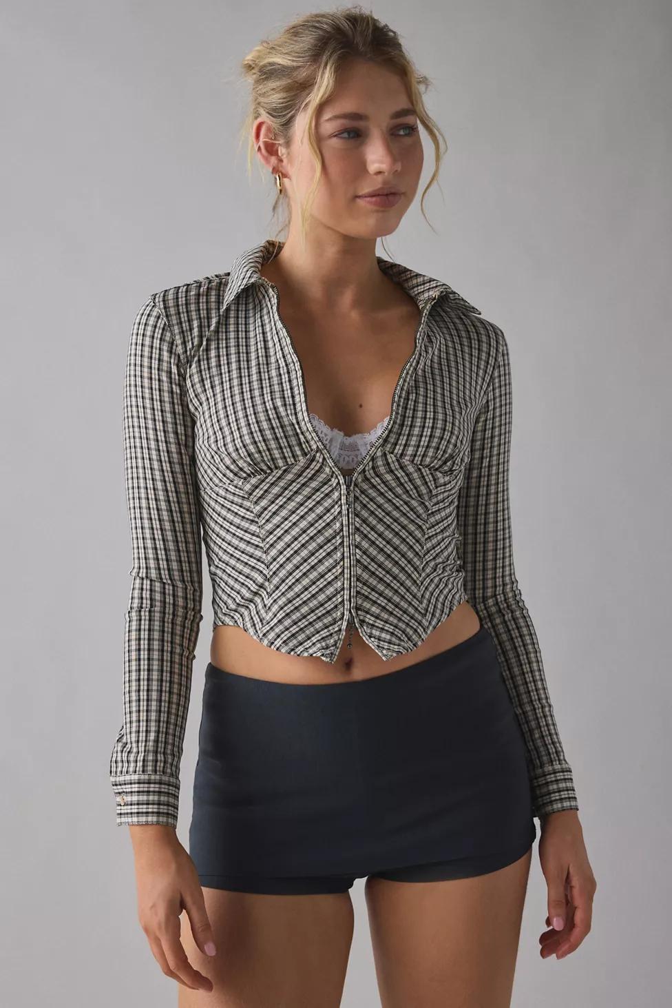Silence + Noise Hailey Zip-Up Slim Shirt by SILENCE + NOISE