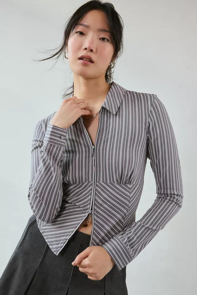 Silence + Noise Hailey Zip-Up Slim Shirt by SILENCE + NOISE