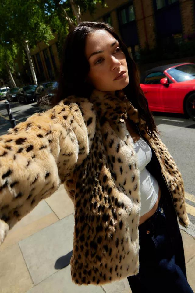 Silence + Noise Leopard Print Faux Fur Coat by SILENCE + NOISE Silence + Noise Leopard Print Faux Fur Coat by SILENCE + NOISE