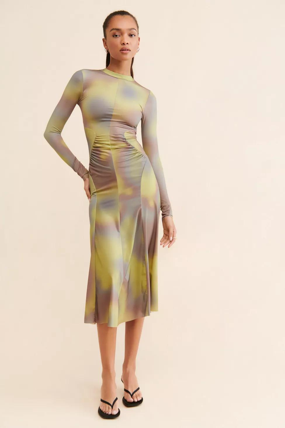 Silence + Noise Tiffany Lace-Up Midi Dress by SILENCE + NOISE Silence + Noise Tiffany Lace-Up Midi Dress by SILENCE + NOISE