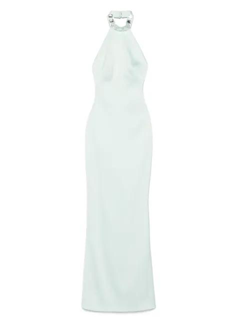 embellished halter-neck dress by SILK LOVE&LACE