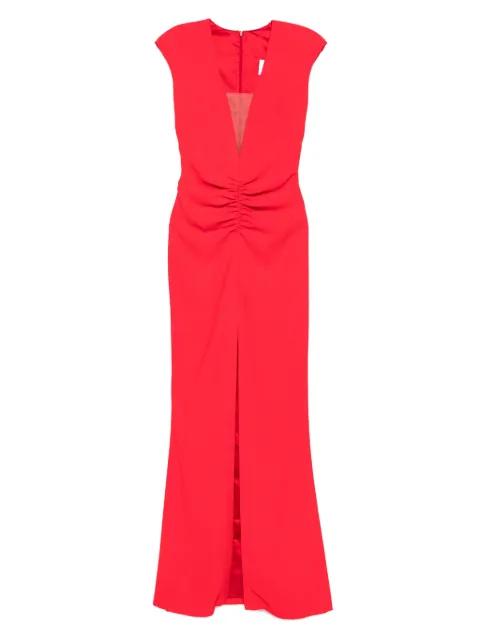 ruched-front split maxi dress by SILK LOVE&LACE
