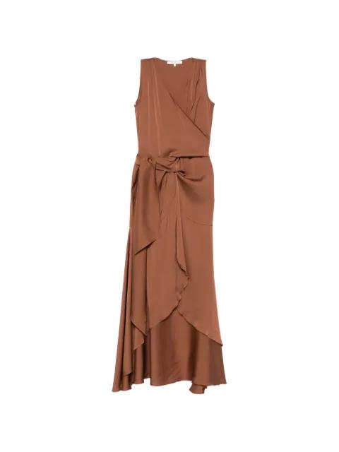 Shangri La draped V-neck dress by SILK95FIVE