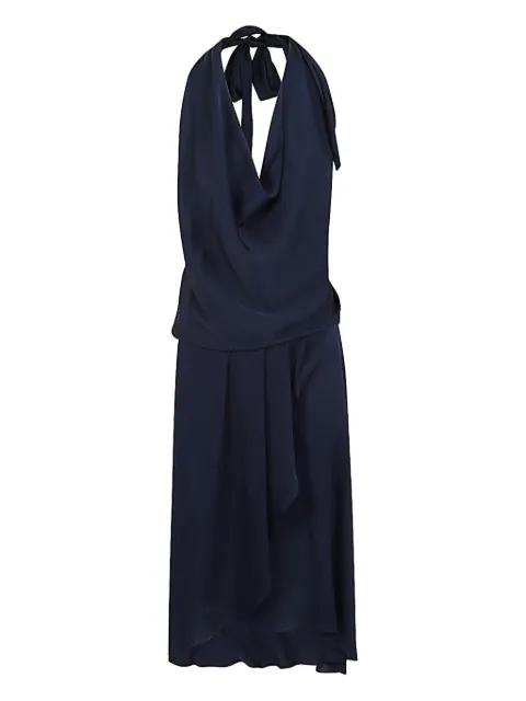 cowl-neck backless dress by SILK95FIVE