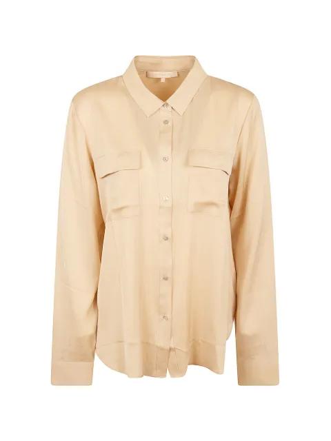 flap-pocket long-sleeve shirt by SILK95FIVE