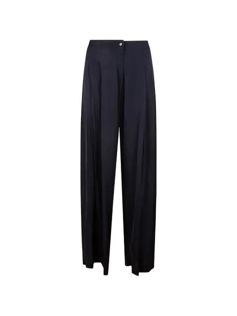 pleated palazzo pants by SILK95FIVE